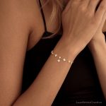 925 Sterling Silver Flowers Diamonds Bracelet Minimalist Diamond